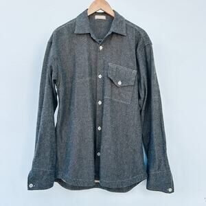 CP Shades Women's Thick Cotton Herringbone Button Down Long Sleeve Shirt Large